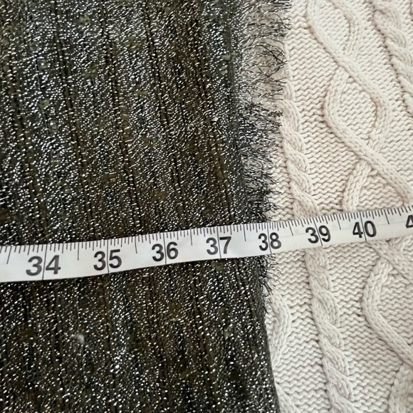 New! Steve Madden “ Olive” silver Metallic Fringe Kimono, Wrap,Dressy OSFM - Picture 3 of 14